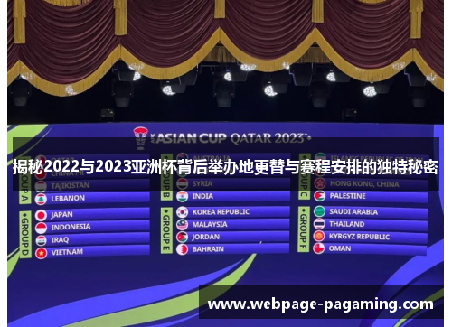 揭秘2022与2023亚洲杯背后举办地更替与赛程安排的独特秘密